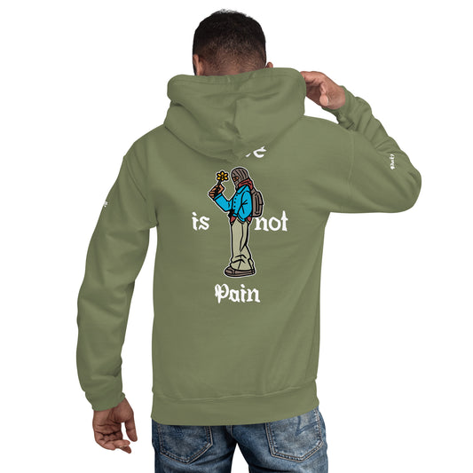 Heavy Blend Hoodie with Love is Not Pain Symbol